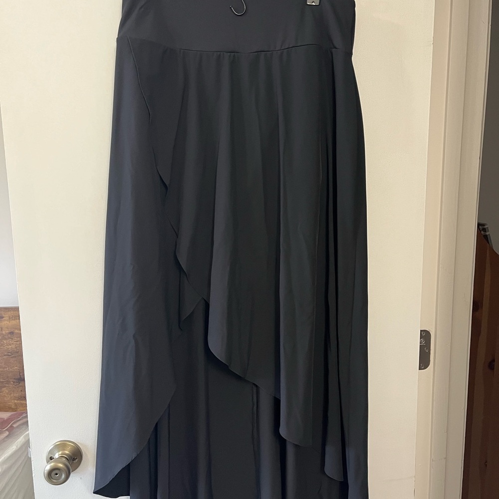 2 pair HALARA Black & Teal Asymmetrical Maxi Skirt for Cocktail